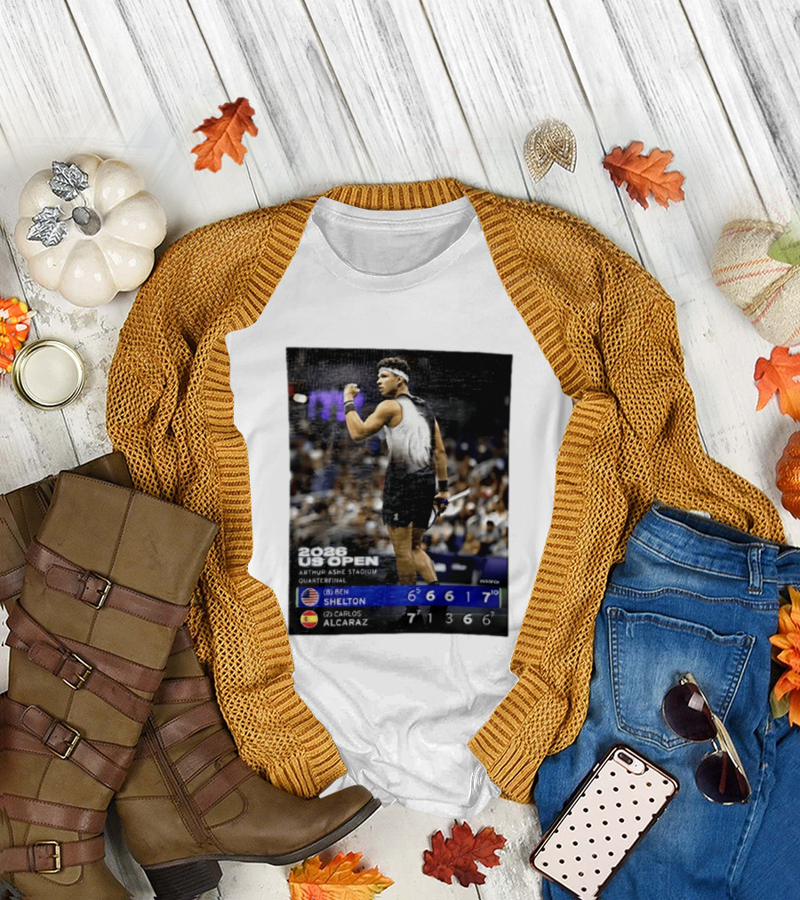 2026 US Open Arthur Ashe Stadium Quarterfinal Ben Shelton Vs Carlos Alcaraz T-Shirt