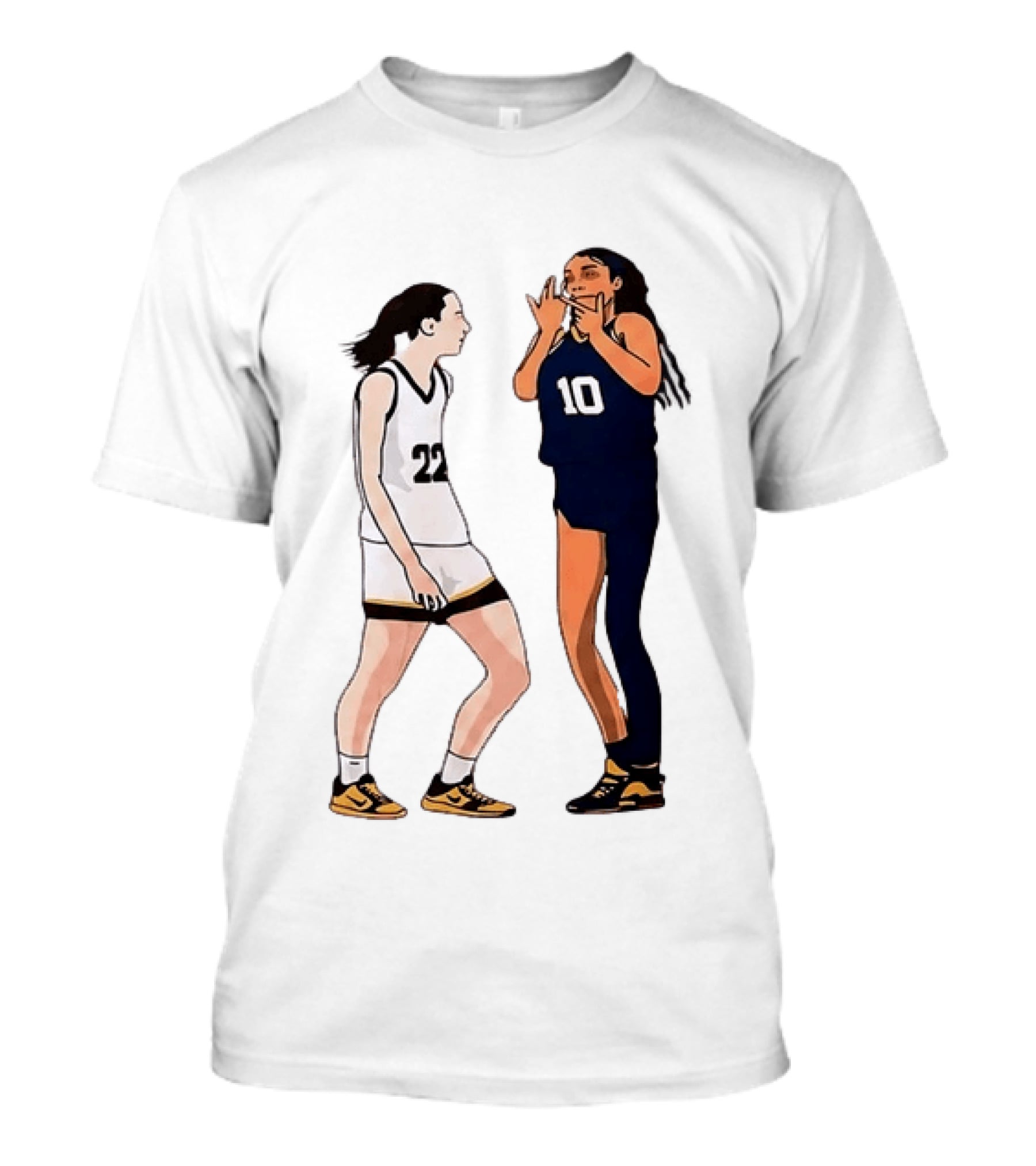 Caitlin Clark Angel Reese Basketball Rivalry 22 Vs 10 T-Shirt