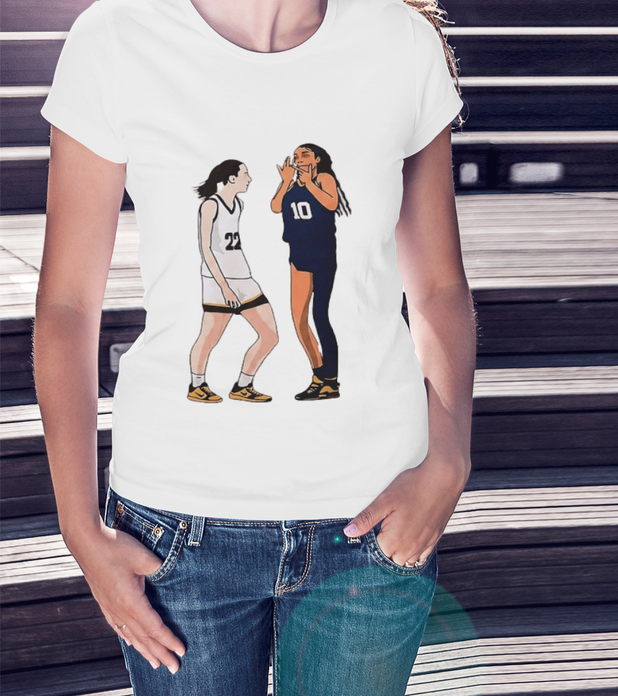 Caitlin Clark Angel Reese Basketball Rivalry 22 Vs 10 T-Shirt