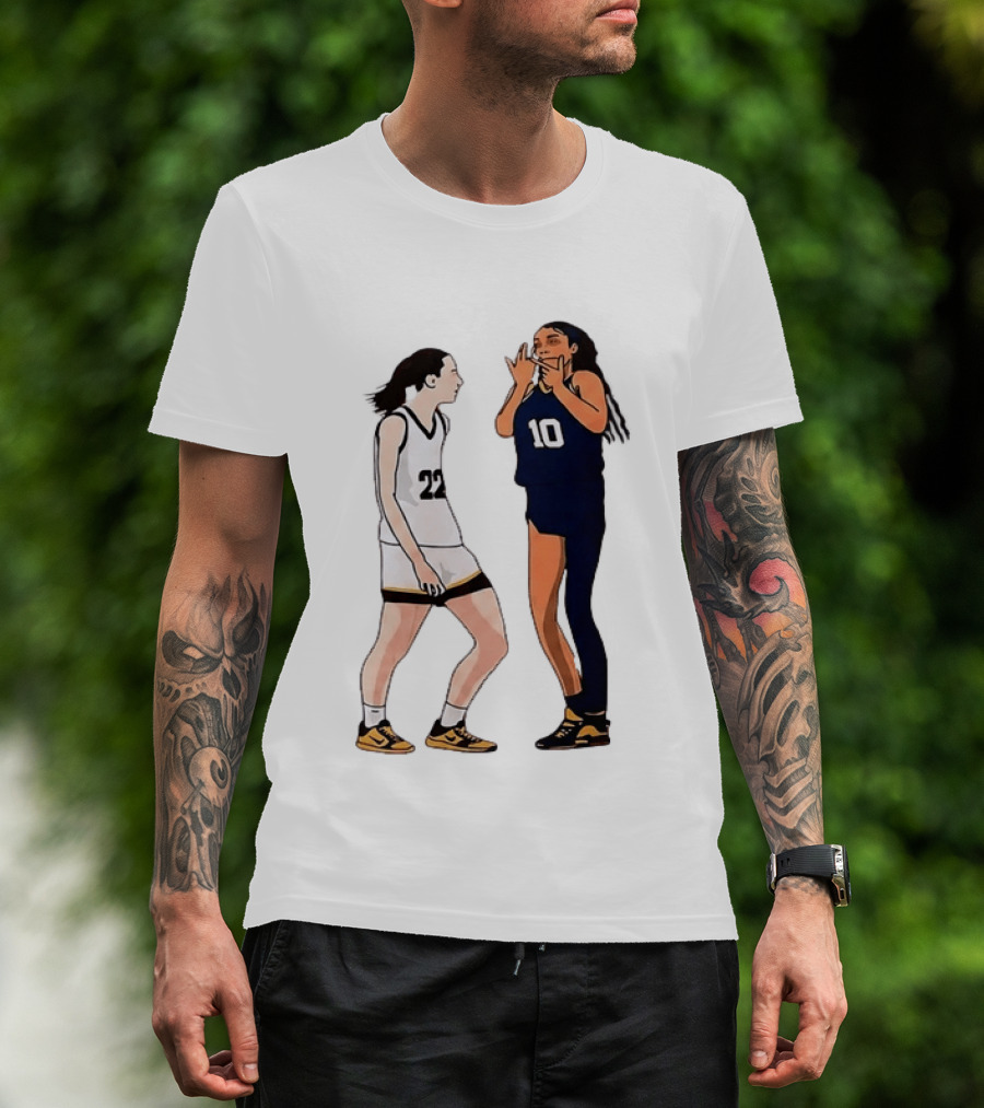 Caitlin Clark Angel Reese Basketball Rivalry 22 Vs 10 T-Shirt