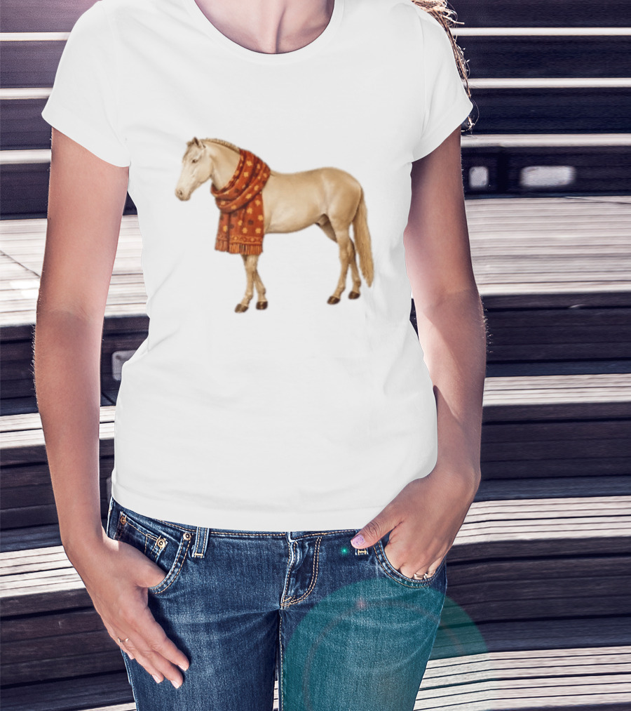 Did Someone Say Pumpkin Spice Latte Palomino Horse Autumn Leaf Scarf T-Shirt
