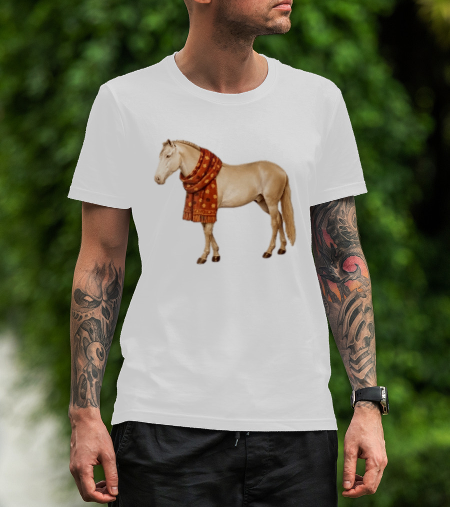 Did Someone Say Pumpkin Spice Latte Palomino Horse Autumn Leaf Scarf T-Shirt