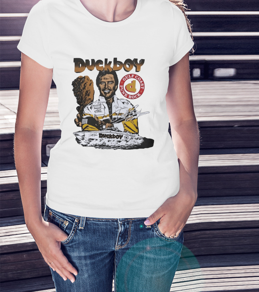 Duckboy Gulf Coast Punk Rock Diet Coke Racing Boat Signature T-Shirt