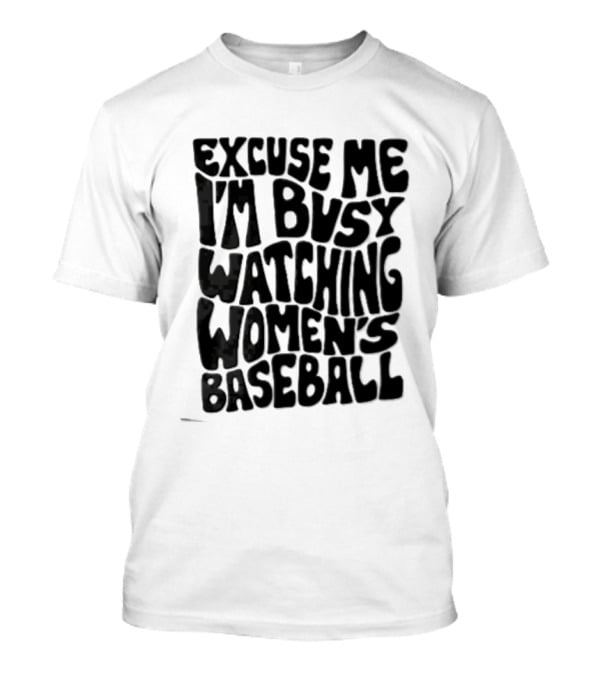 Excuse Me I'm Busy Ing Women's Baseball Doodlebymeg Groovy Wavy T-Shirt