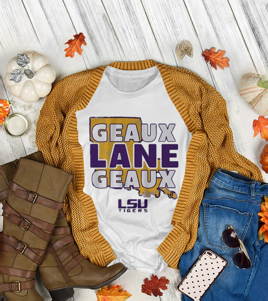 Geaux Lane Geaux LSU Tigers Louisiana State University Map T-Shirt