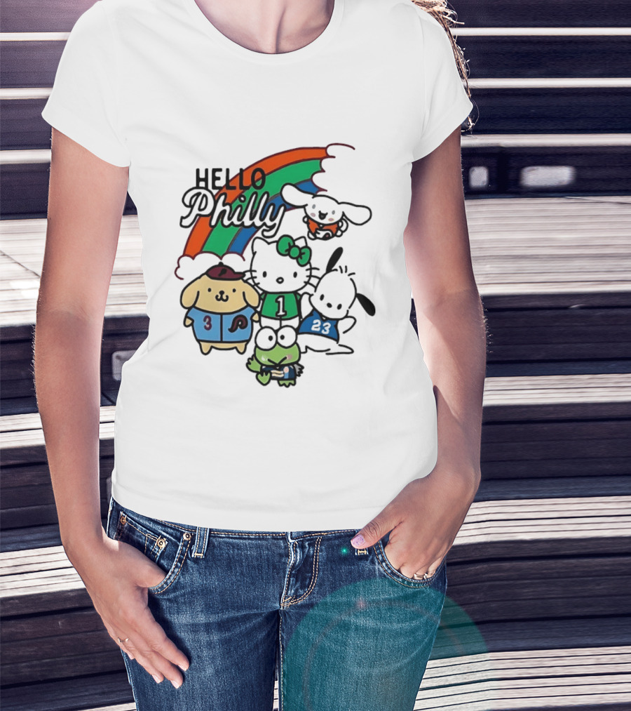 Hello Philly Sanrio Characters Rainbow Sports Team T-Shirt