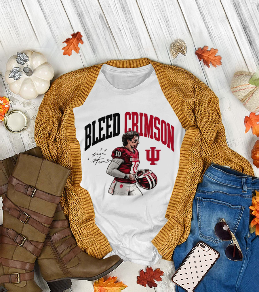 Bleed Crimson Indiana Josh Hoover IU Football T-Shirt