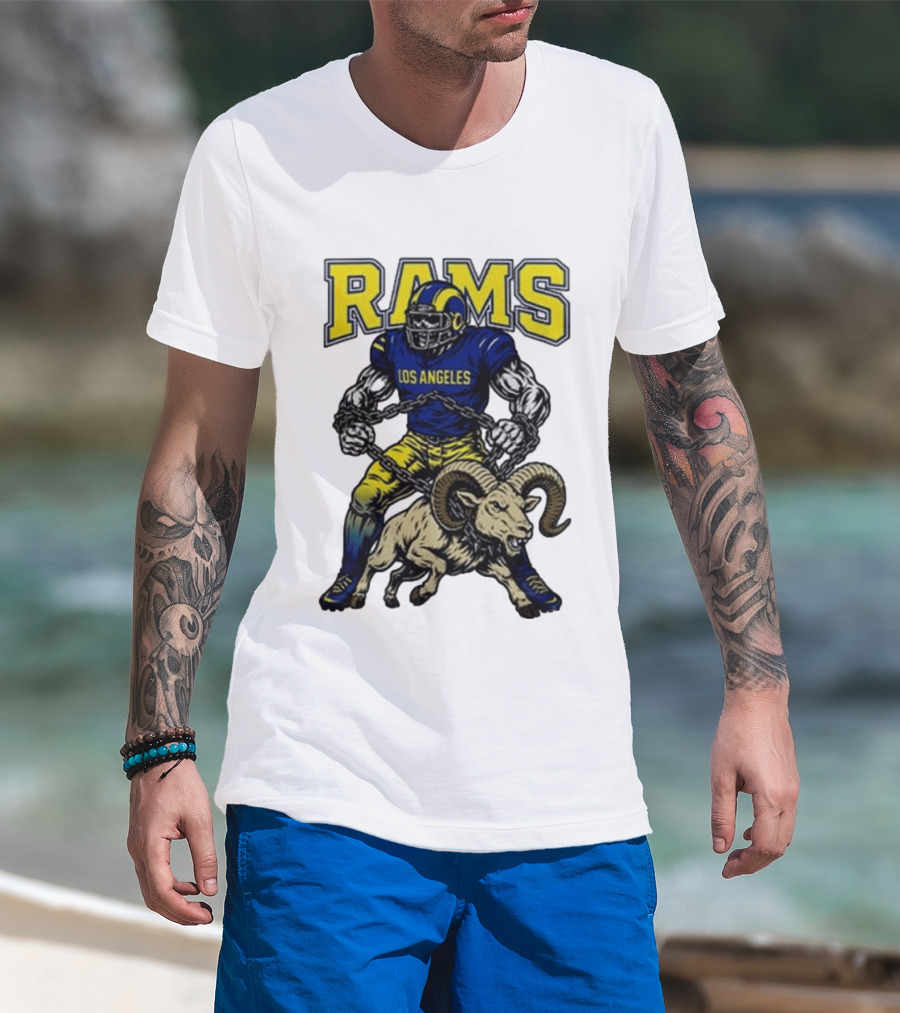 Los Angeles Rams Chain Wielding Mascot Power T-Shirt