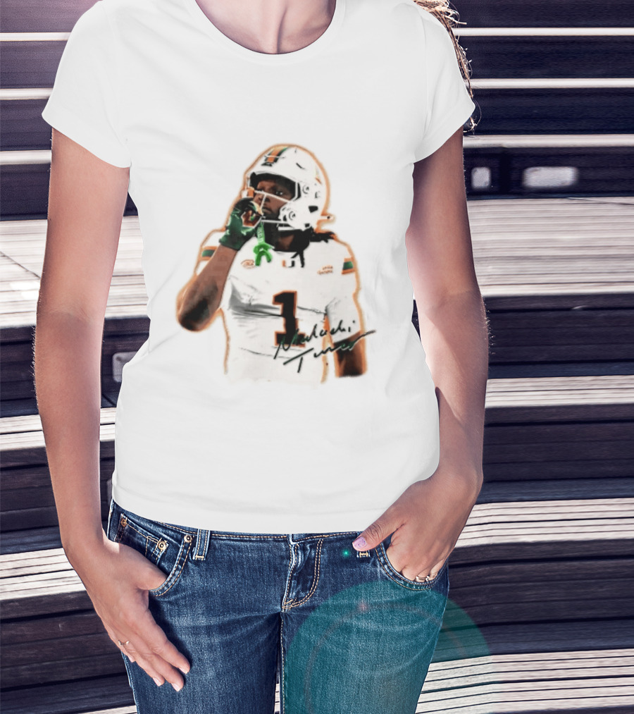 Miami Hurricanes Malachi Toney Player Photo Orange Glow NCAA Acc T-Shirt