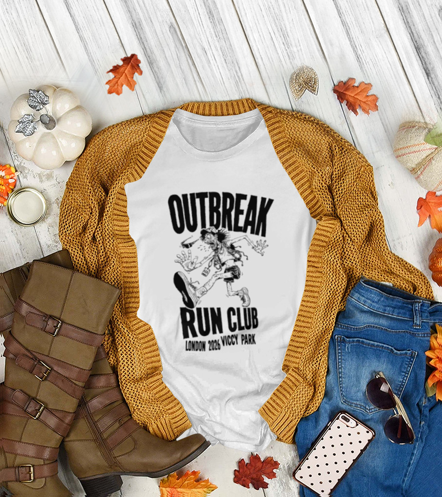 Outbreak Fest Run Club London 2026 Viccy Park Running Zombie T-Shirt