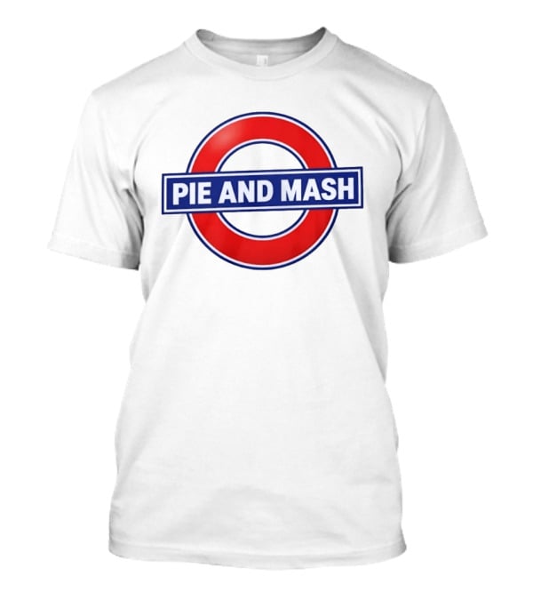 Pie And Mash London Underground Sign Circular Red Blue T-Shirt