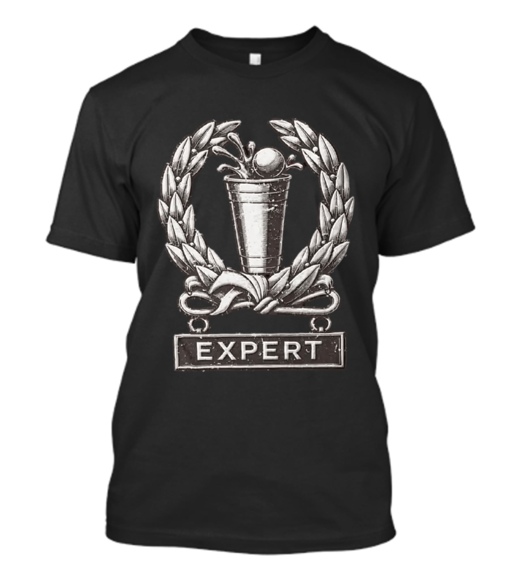 Beer Pong Expert Laurel Wreath Trophy Winner Cup Competition T-Shirt