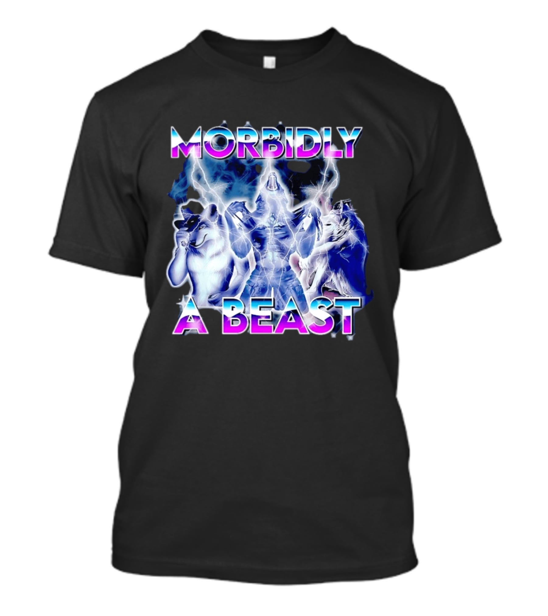 Morbidly A Beast Werewolf Aesthetic Electric Wolves T-Shirt