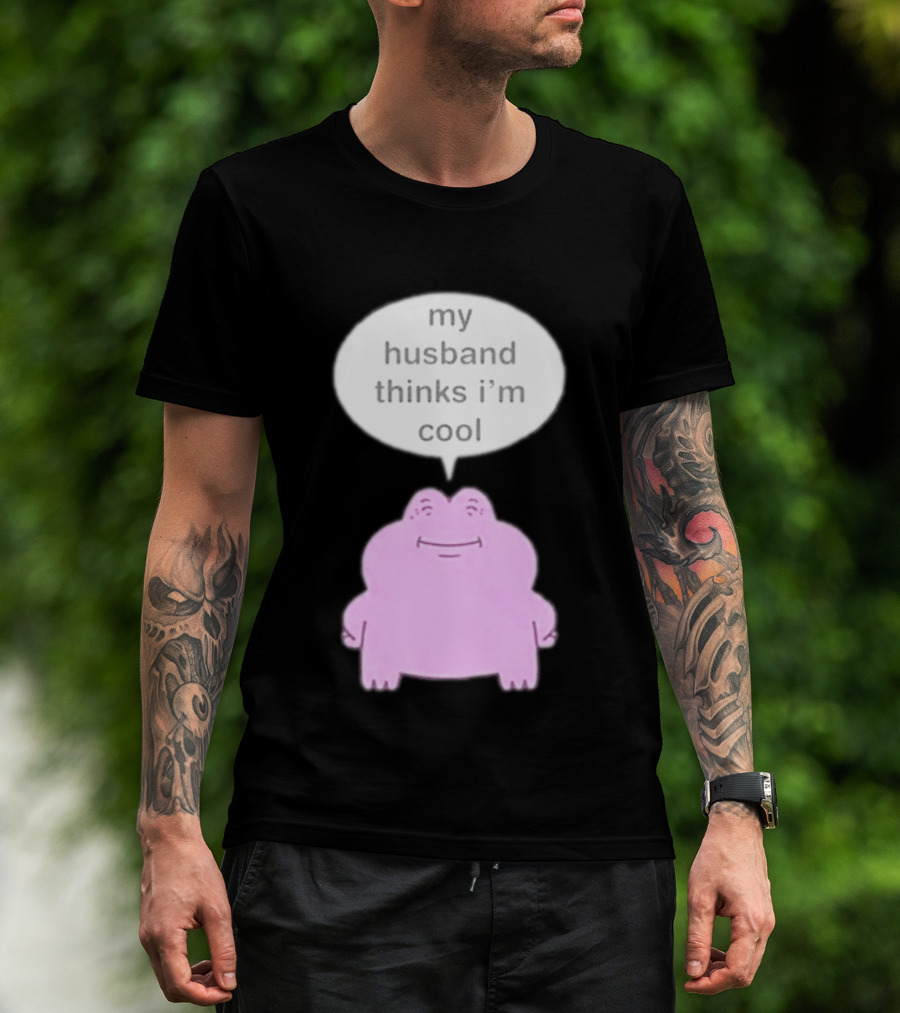 My Husband Thinks I'm Cool Pink Frog T-Shirt
