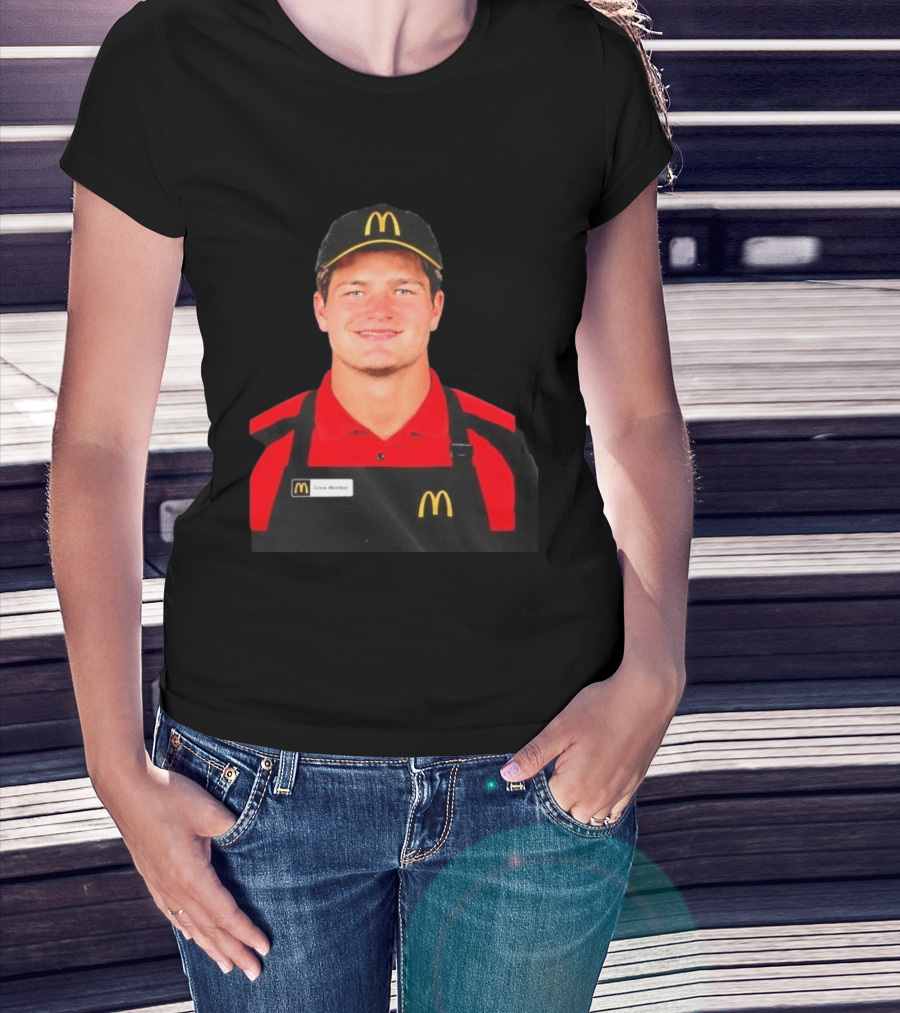 Drake Maye McDonald's Crew Member Uniform New England Patriots T-Shirt