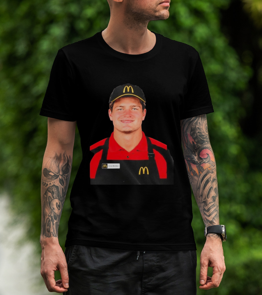 Drake Maye McDonald's Crew Member Uniform New England Patriots T-Shirt
