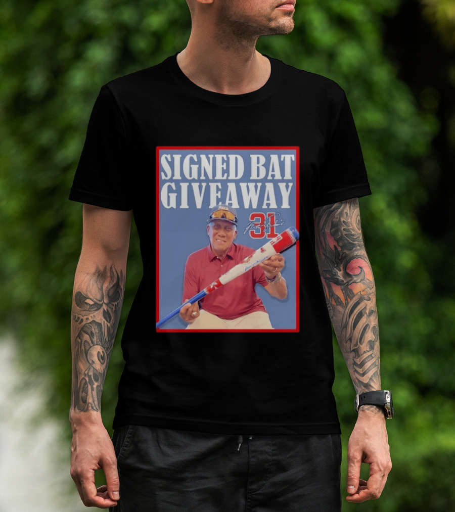 Ferguson Jenkins Signed Bat Giveaway 31 Autograph Event T-Shirt