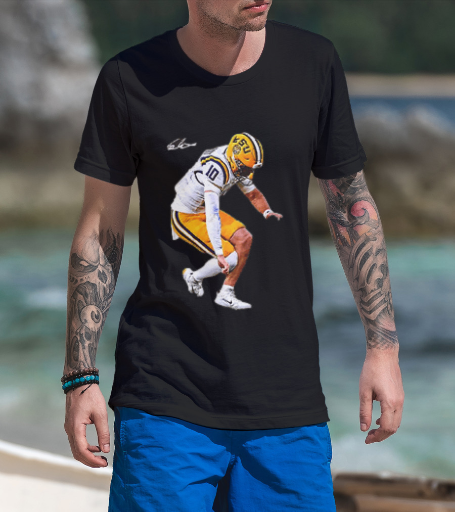 Garrett Nussmeier LSU Tigers Football Quarterback Action Play T-Shirt