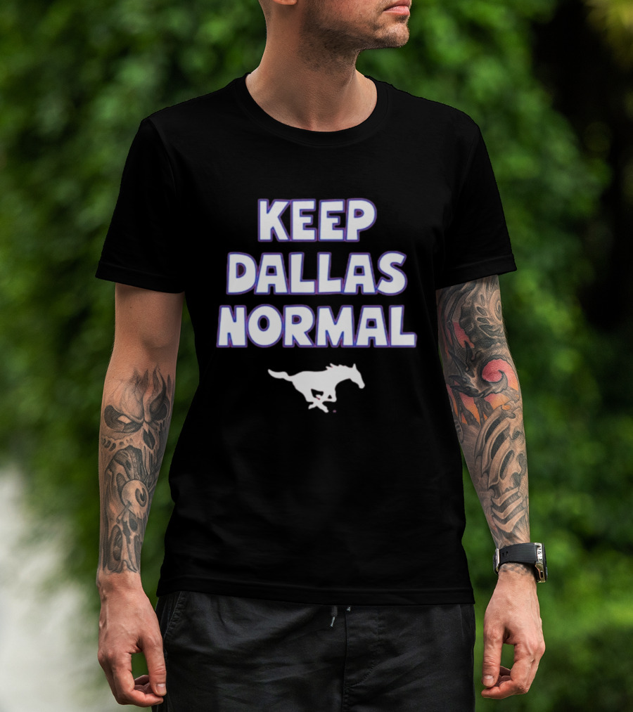 Keep Dallas Normal SMU Mustangs Running Horse T-Shirt