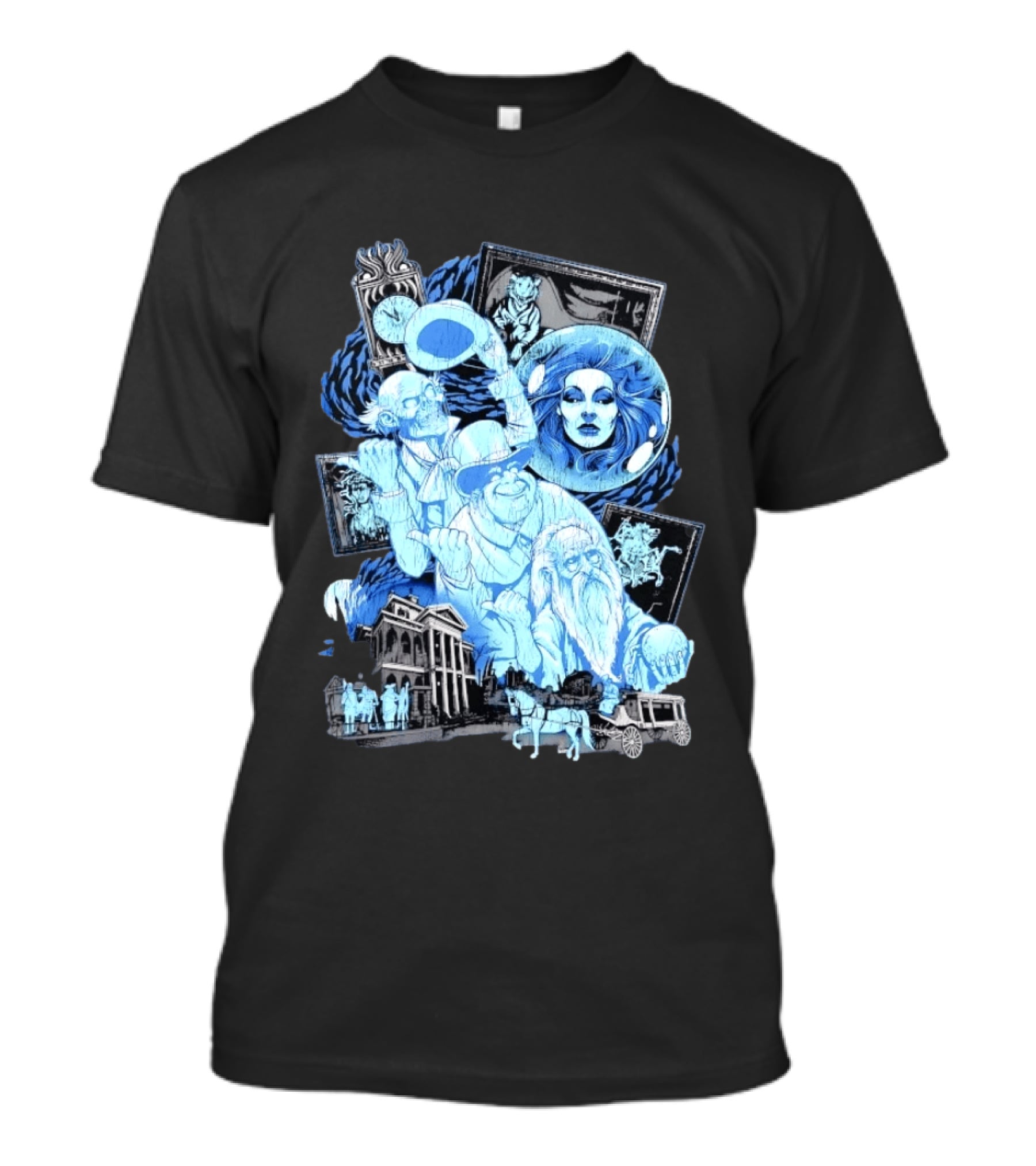The Haunted Mansion Ghostly Spirits Madame Leota Hitchhiking Ghosts And Doom Buggy T-Shirt