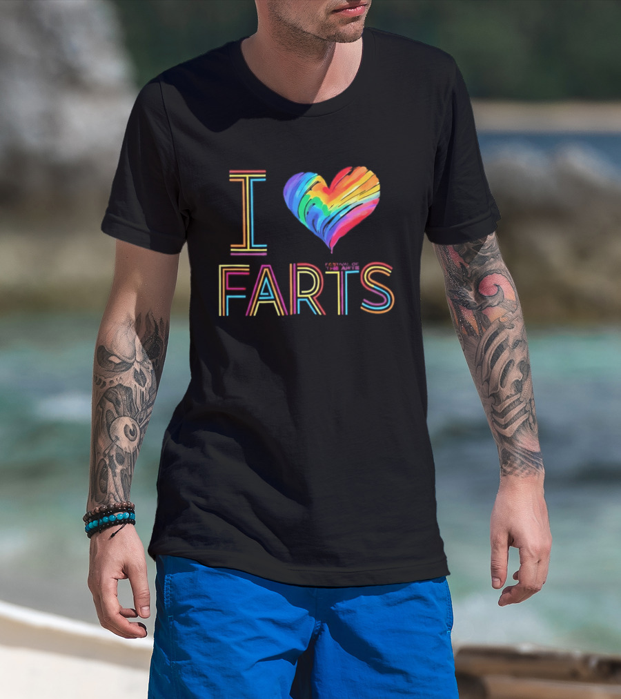 Festival Of The Arts I Love Farts Rainbow Heart T-Shirt