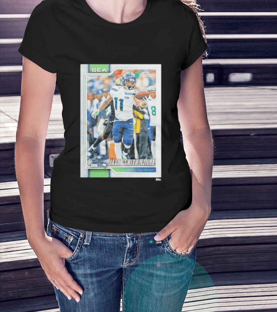 SEA Seahawks Jaxon Smith Njigba Topps Wide Receiver Trading Card T-Shirt