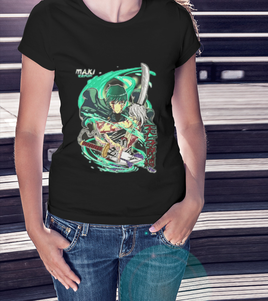 Maki Zenin Jujutsu Kaisen Tenyo Jubaku Heaven's Restriction Anime Sword T-Shirt