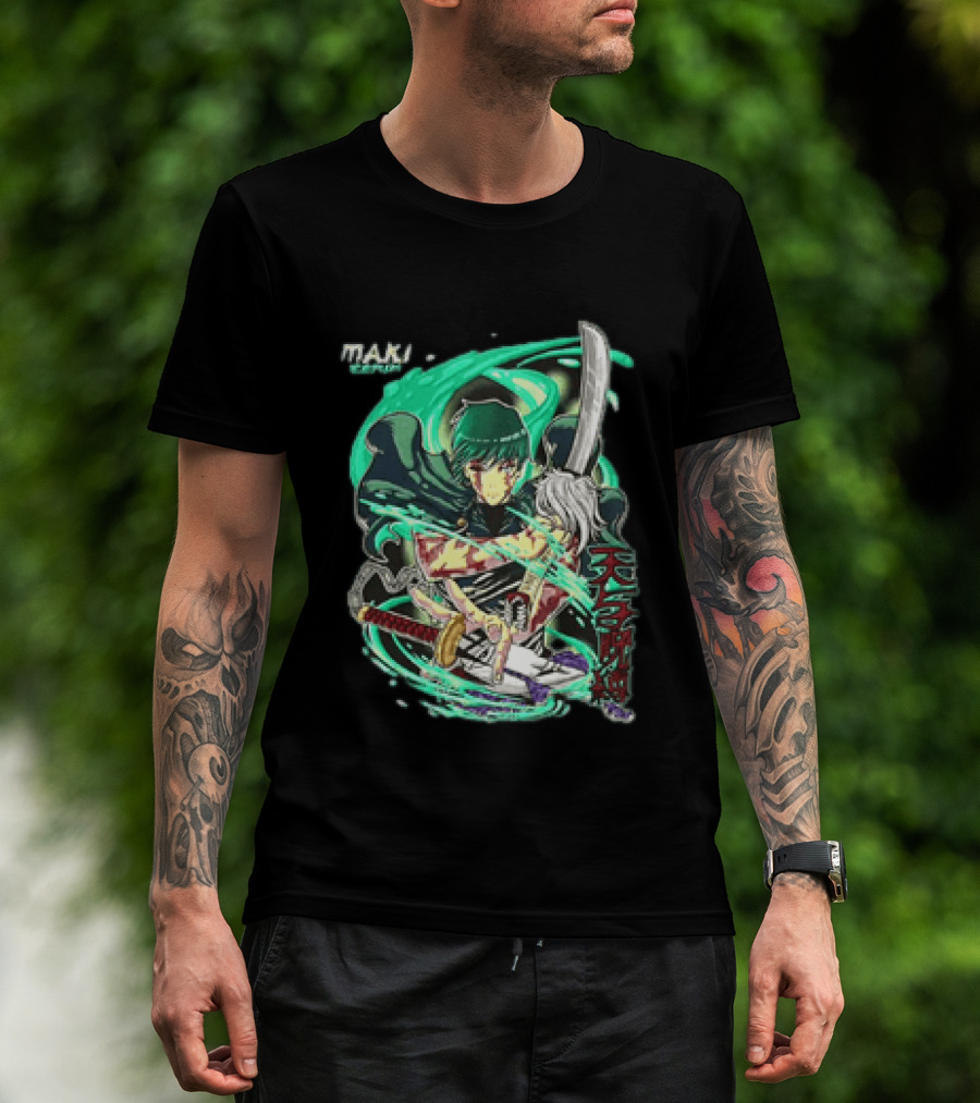 Maki Zenin Jujutsu Kaisen Tenyo Jubaku Heaven's Restriction Anime Sword T-Shirt
