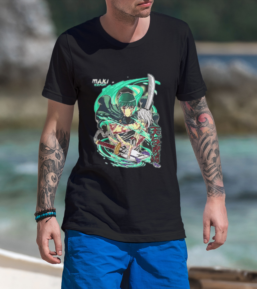 Maki Zenin Jujutsu Kaisen Tenyo Jubaku Heaven's Restriction Anime Sword T-Shirt