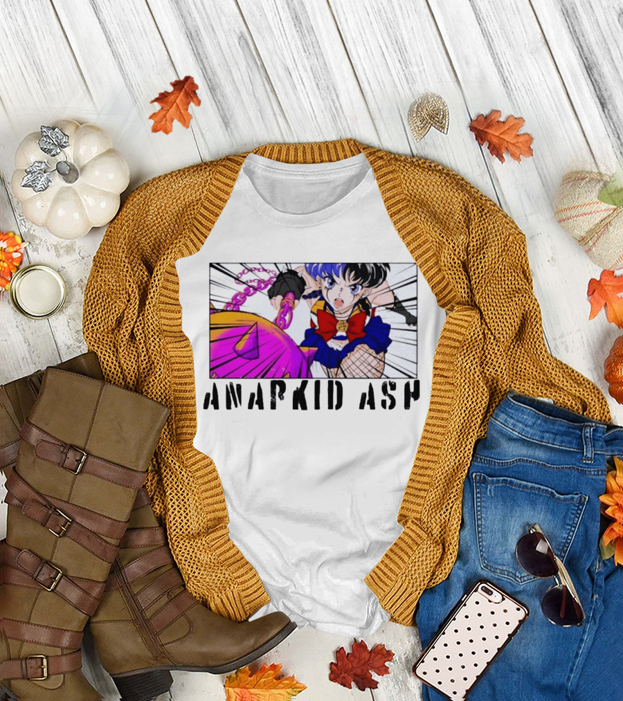 Anarkid Ash Sailor Moon Anime Punk Fighter In Action T-Shirt