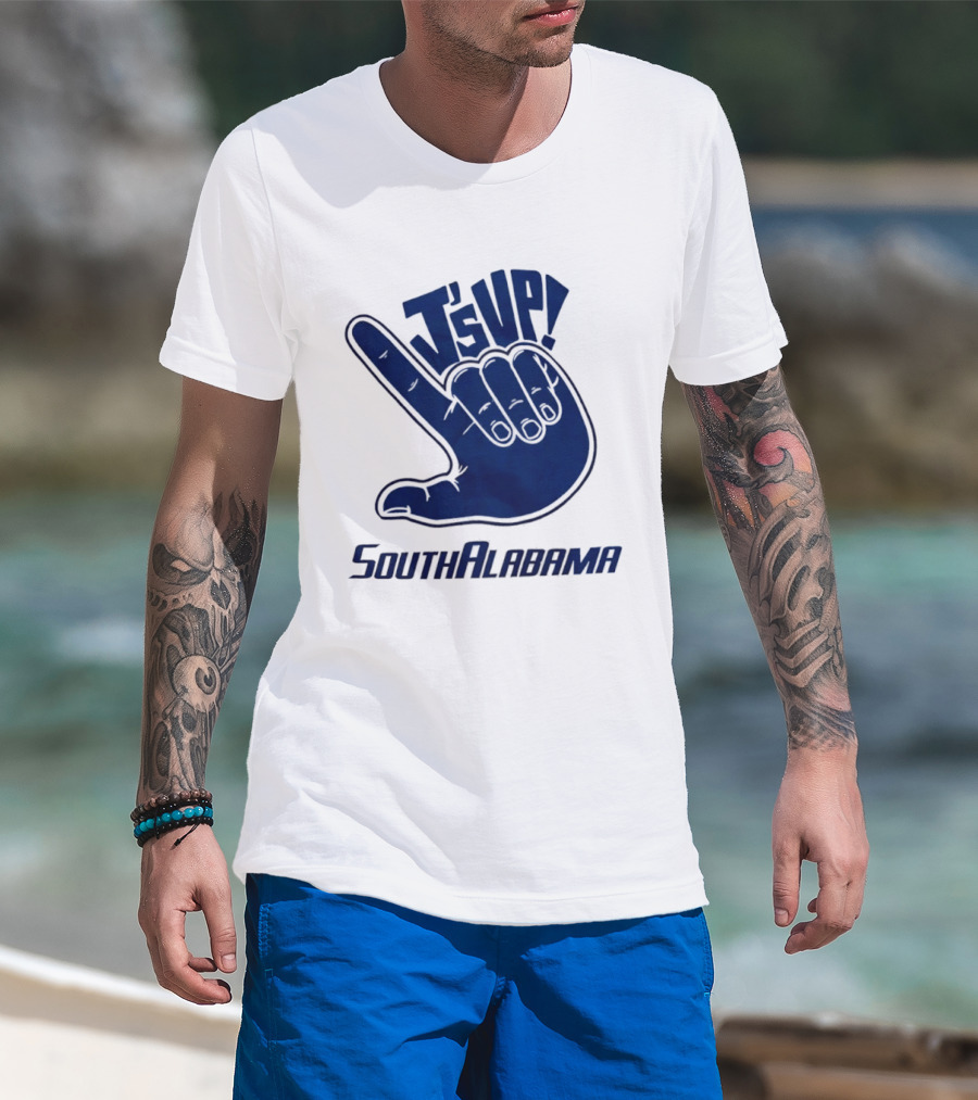 J's Up South Alabama Jaguars Hand Sign Fan Gear T-Shirt