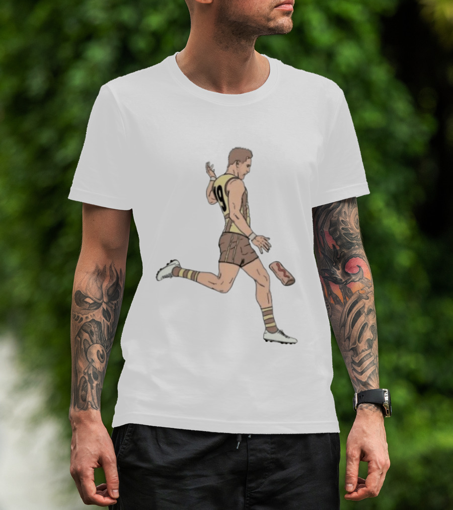 Jack Gunston Number 19 Kicking Hawthorn Hot Dog T-Shirt