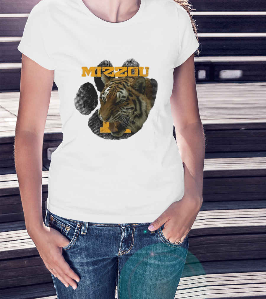 Mizzou Tigers Paw NCAA College Sports Tiger Head T-Shirt