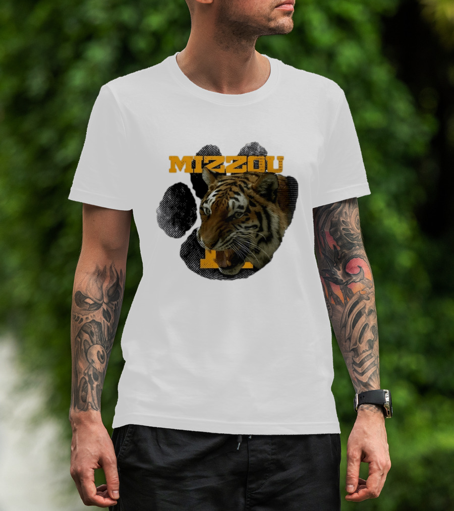 Mizzou Tigers Paw NCAA College Sports Tiger Head T-Shirt