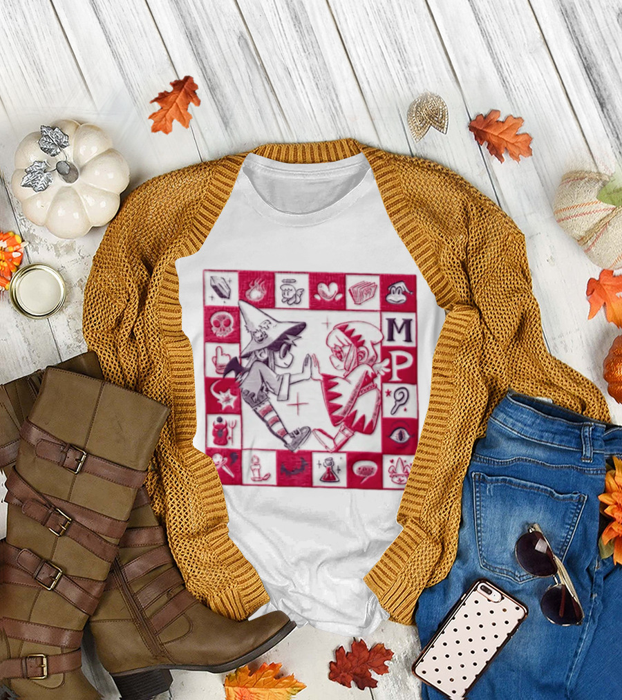 MP Witch And Angel Character Duo Board Game Square T-Shirt