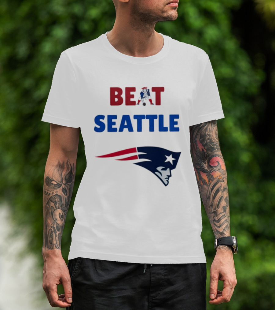 Beat Seattle New England Patriots Football Fan Gear T-Shirt
