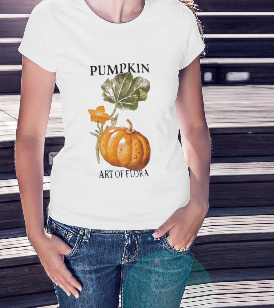 Pumpkin Art Of Flora Botanical Nature Harvest T-Shirt