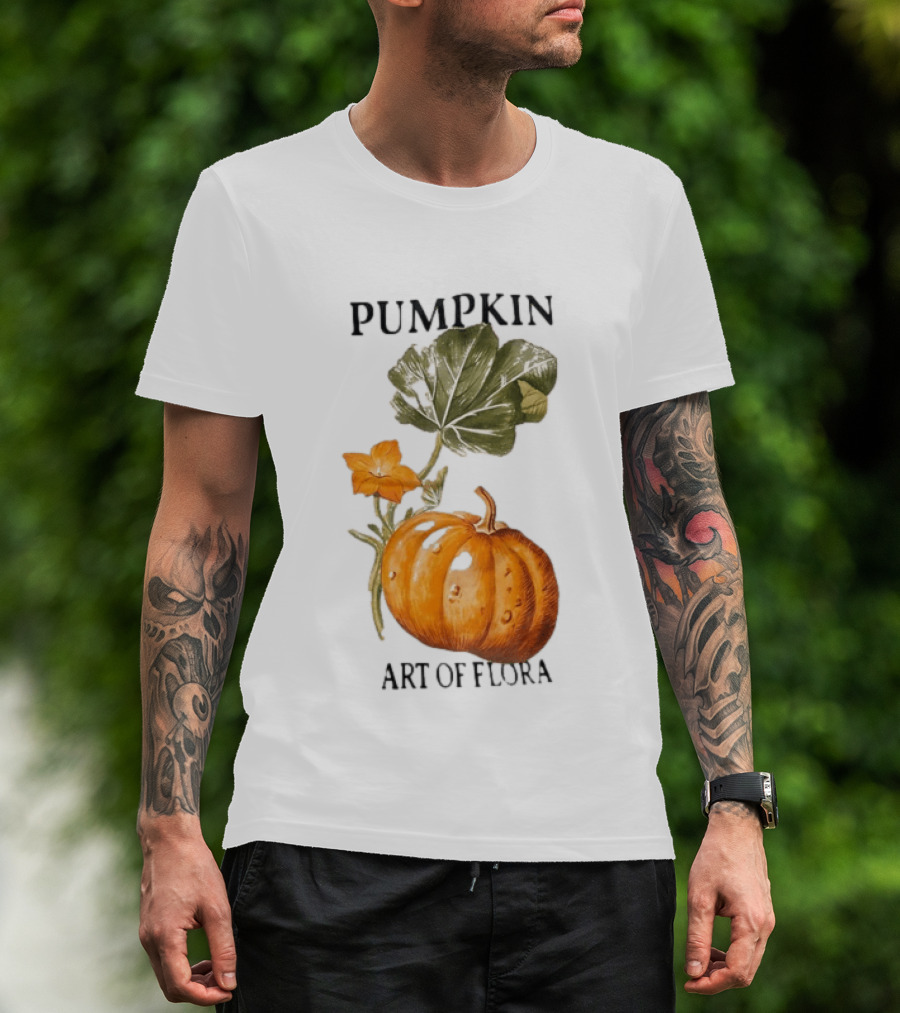 Pumpkin Art Of Flora Botanical Nature Harvest T-Shirt