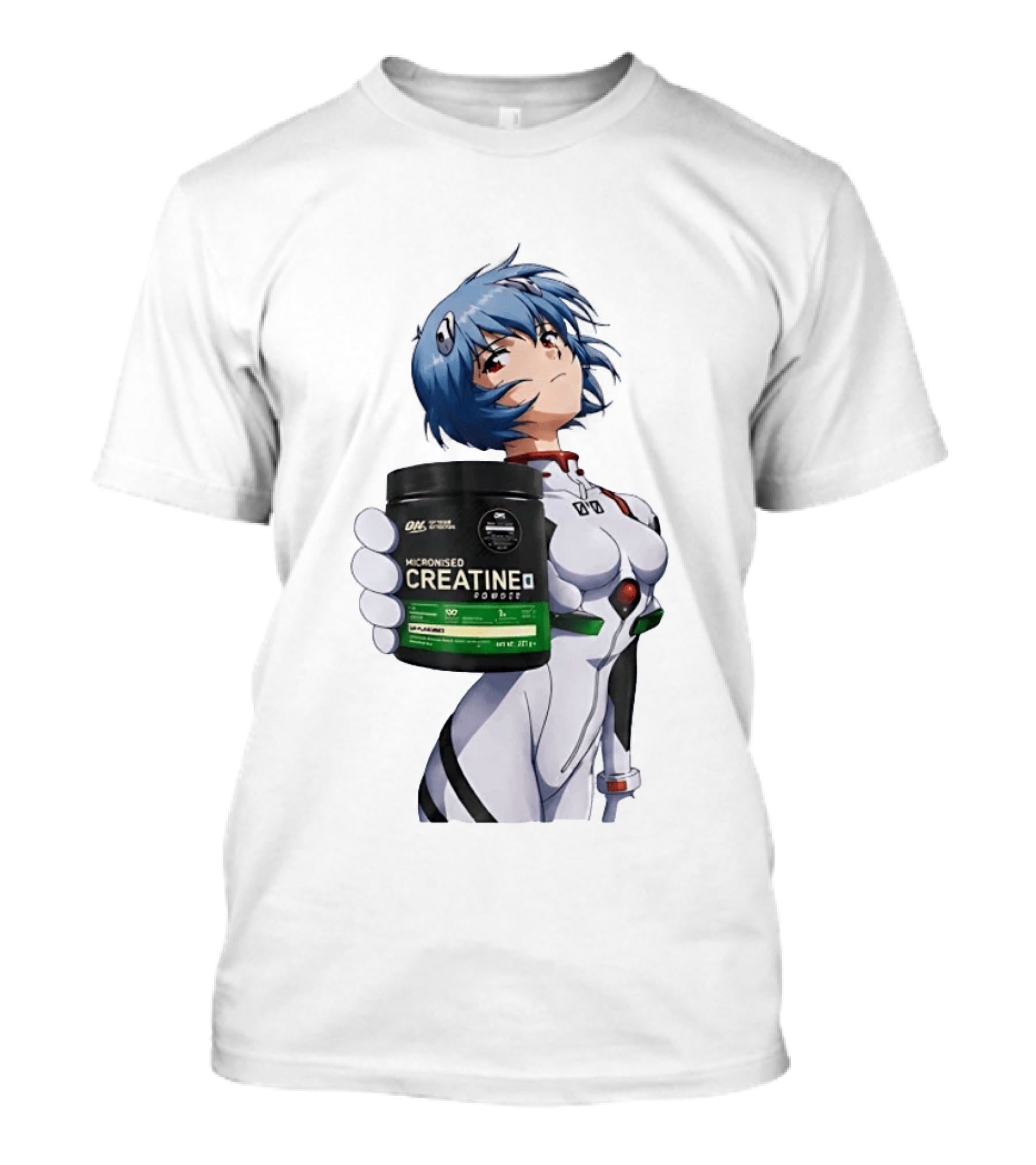 Rei Ayanami With Optimum Nutrition Creatine Supplement T-Shirt