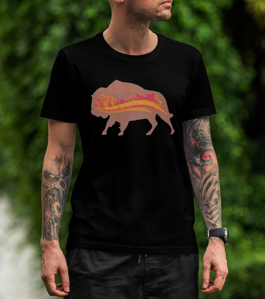 131st Annual YMCA Turkey Trot Thanksgiving Buffalo New York 2026 Runner Buffalo Silhouette Cityscape T-Shirt