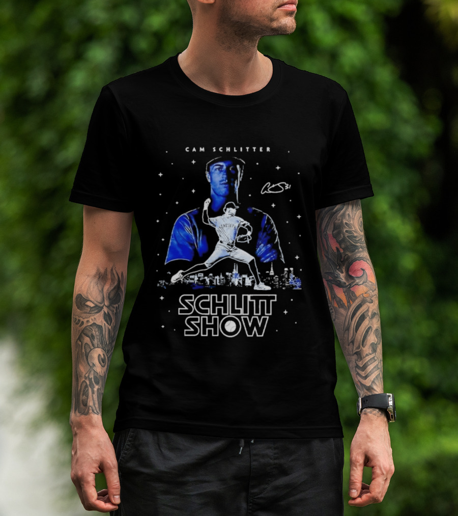 Cam Schlittler Schlitt Show Baseball Pitcher Starry Blue T-Shirt