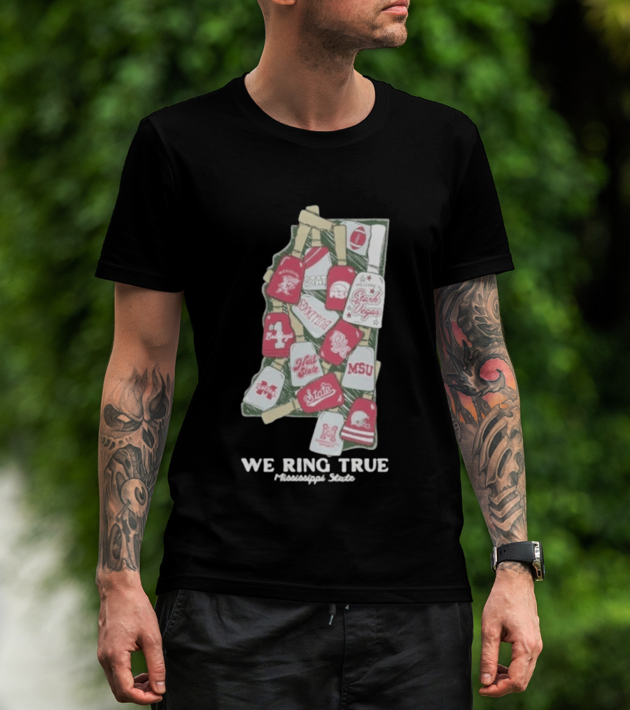 Mississippi State We Ring True Stark Vegas Bulldogs Collage State MSU Football T-Shirt