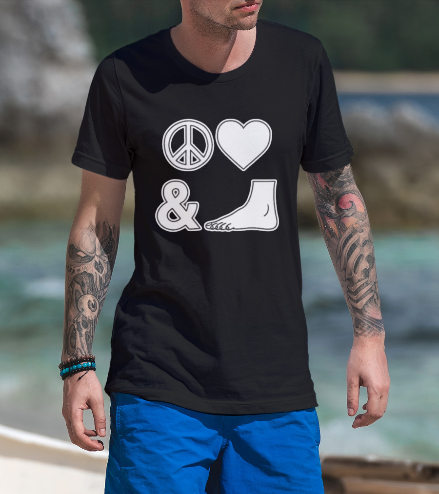 Peace Love & Feet Heart Foot T-Shirt