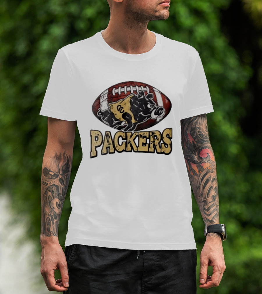 Colquitt County Packers Vintage Style Cartoon Boar Football T-Shirt