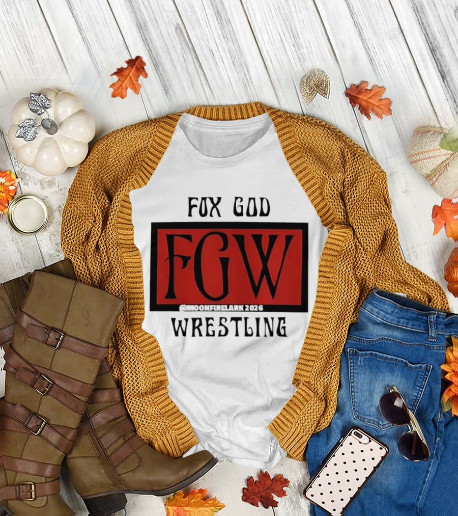 Fox God FGW Wrestling Moonfirelark 2025 Red T-Shirt