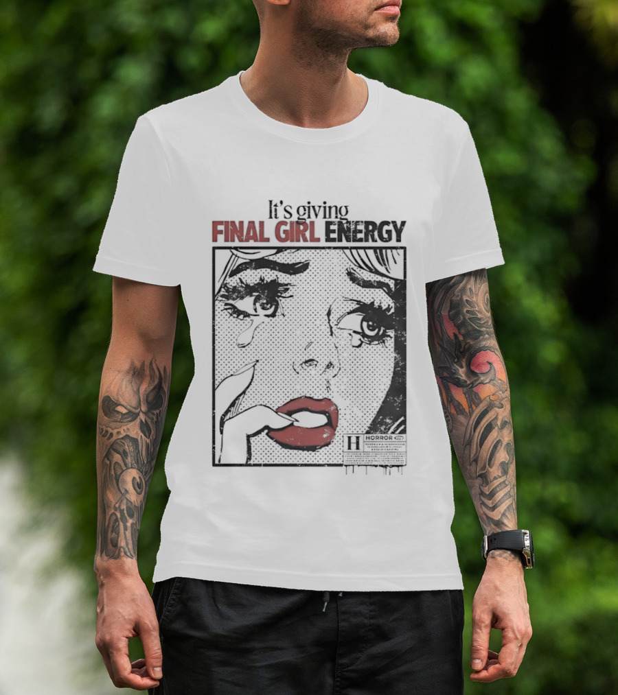 It's Giving Final Girl Energy Horror Slasher Comic T-Shirt