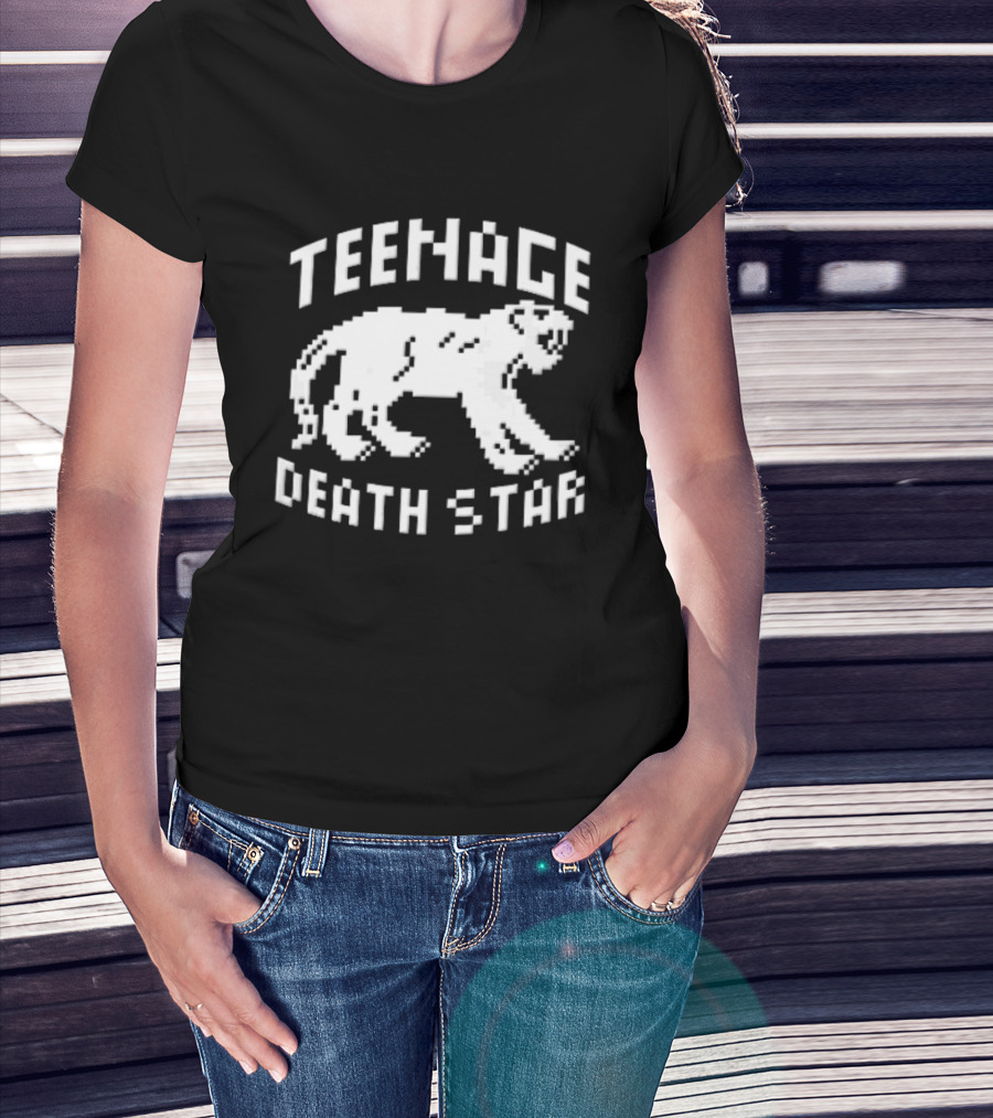 Teenage Death Star 8 Bit Pixelated White Panther T-Shirt