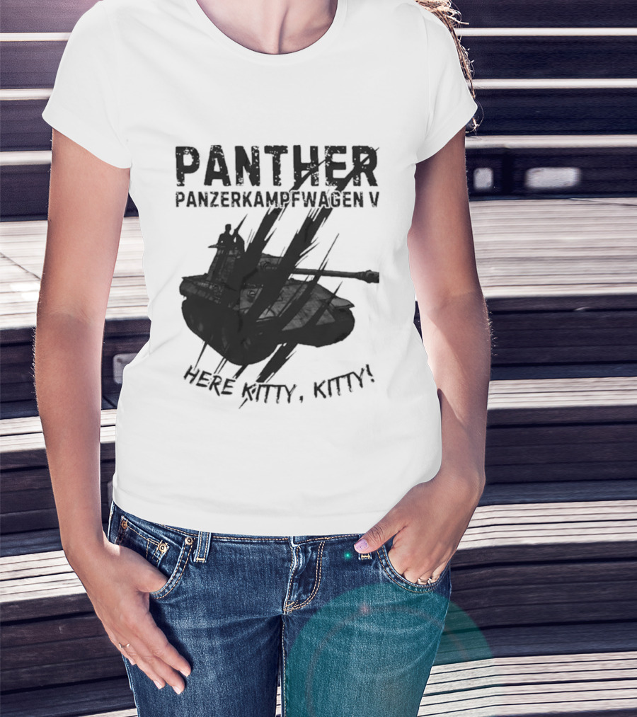 Panther Panzerkampfwagen V Here Kitty Kitty T-Shirt
