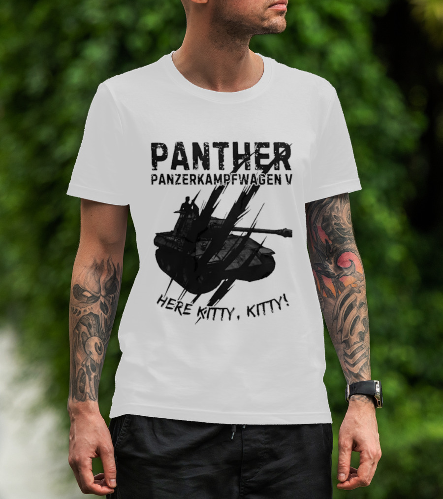 Panther Panzerkampfwagen V Here Kitty Kitty T-Shirt