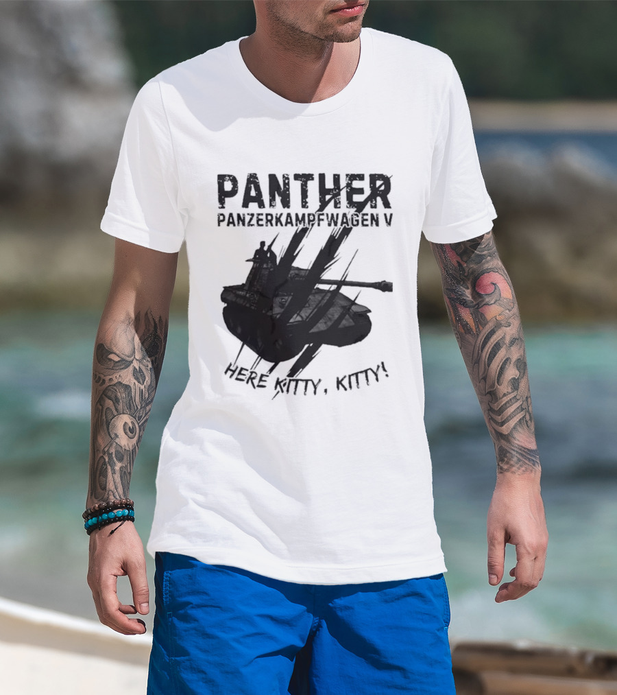 Panther Panzerkampfwagen V Here Kitty Kitty T-Shirt